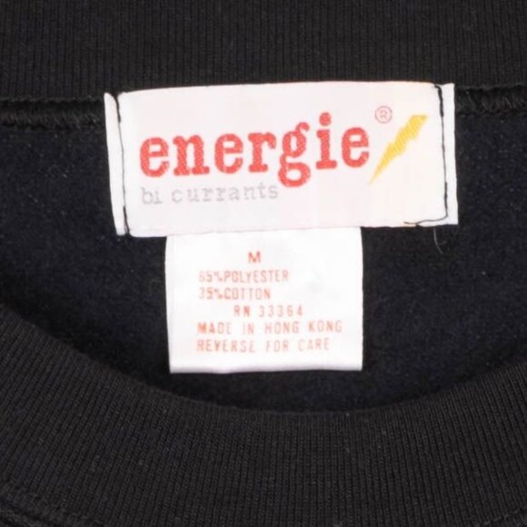 Energie bi Currents Rhinestone Sweatshirt M Womens Black Long Sleeve Crewneck - Picture 5 of 6